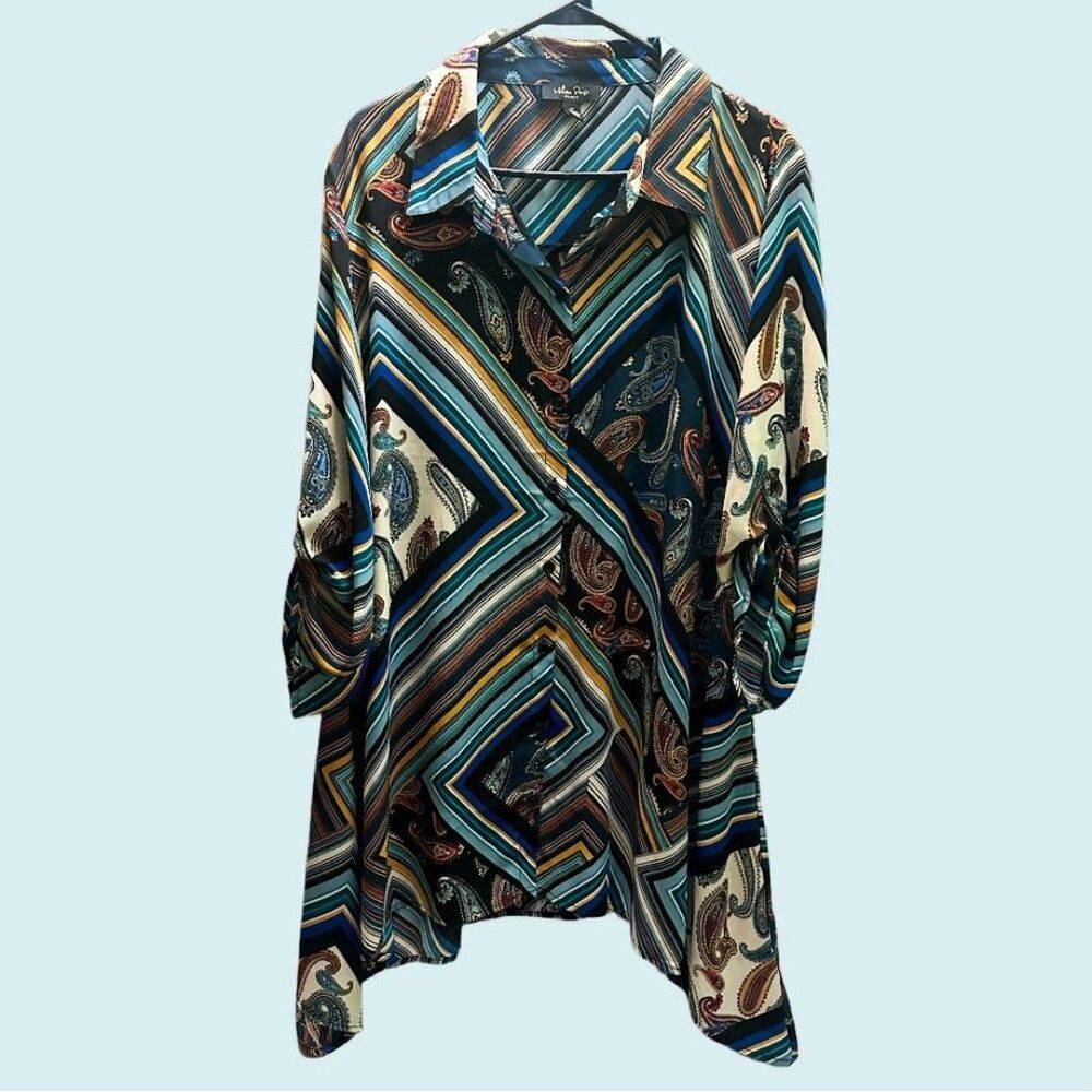 Melissa Paige Multicolor Geometric Button Down Shirt